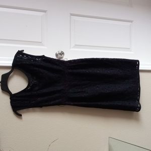 Nanette Lepore Women's Lace Black/Plum Zipper Dress Size 0